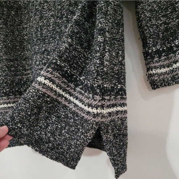 J. Jill Grey Textured-Stripes Marled Sweater Size M - Picture 3 of 9